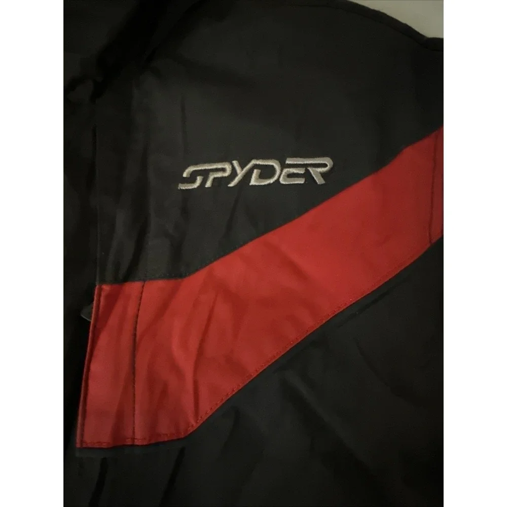 SPYDER Xscap Ski Jacket Mens M Black/Red Snowboard Shell Only No Hood READ